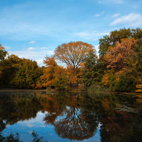 Stroll around the lawns and lakes of nearby Prospect Park, just over five minutes' walk away