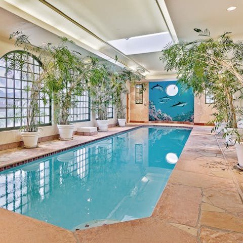 Take a cooling dip in the indoor swimming pool in the main residence