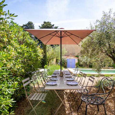 Sit down to a French feast in the enchanting garden