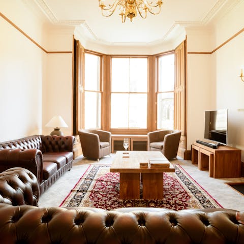 Relax in the comfortable living area after a fun-filled day out in the city 