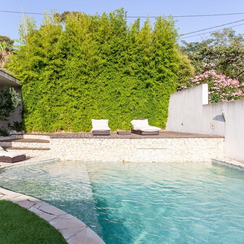Enjoy a leisurely swim in the outdoor pool