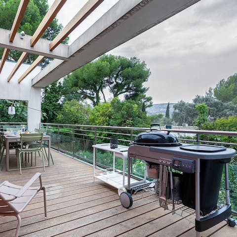 Cook a family dinner on the barbecue