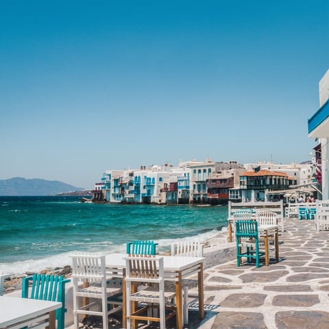 Head into Mykonos Town for the evening, just a short drive away