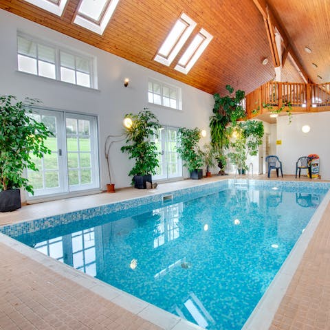 Take a morning dip in your very own indoor heated swimming pool 