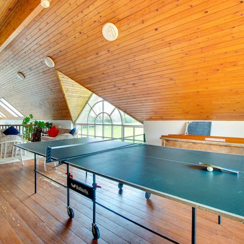 Practise your table tennis skills on the indoor balcony