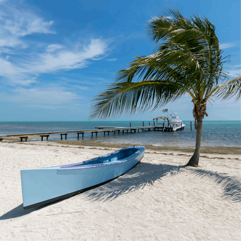 Splash in the shallows of Sombrero Beach – it's a six-minute drive away