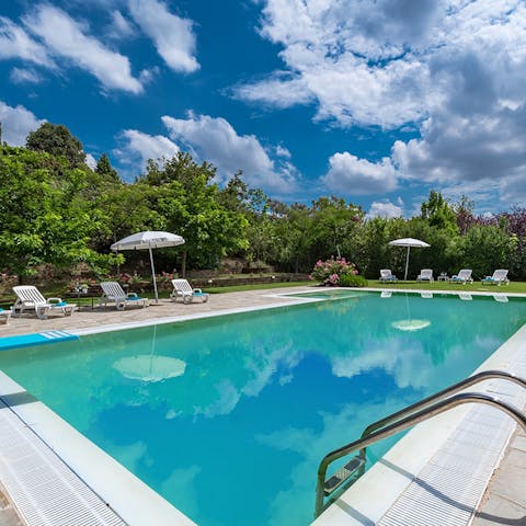 Take a refreshing dip in the private pool