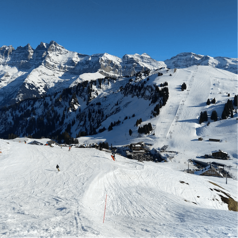 Wander five minutes over to the ski lift to take you up to the Corvatsch - Furtschellas region