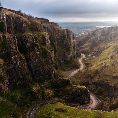 Hike the picturesque Cheddar Gorge – it's a ten-minute drive away