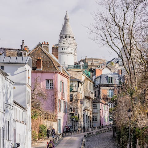Explore the charming, cobbled streets of the surrounding Montmartre district just a fifteen-minute stroll away