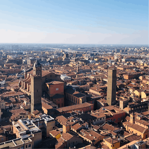 Stay in Bologna's walled Old Town, seven minutes from Piazza Maggiore