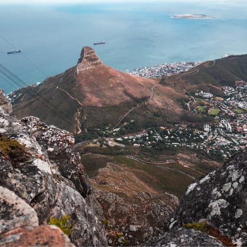 Enjoy a cable ride to the top of Table Mountain