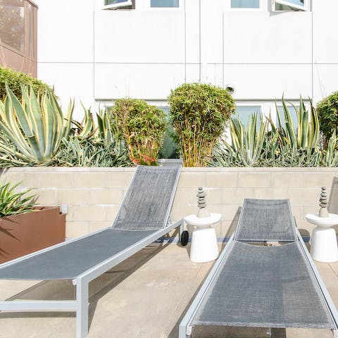 Catch some Californian sunshine in the building's shared outdoor terrace