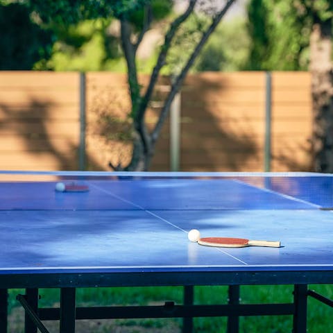 Play a game of table tennis in the garden