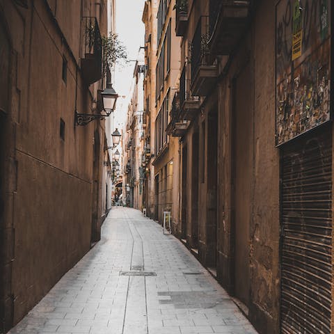 Jump on the metro and be among the winding alleyways of the Gothic Quarter in under twenty minutes