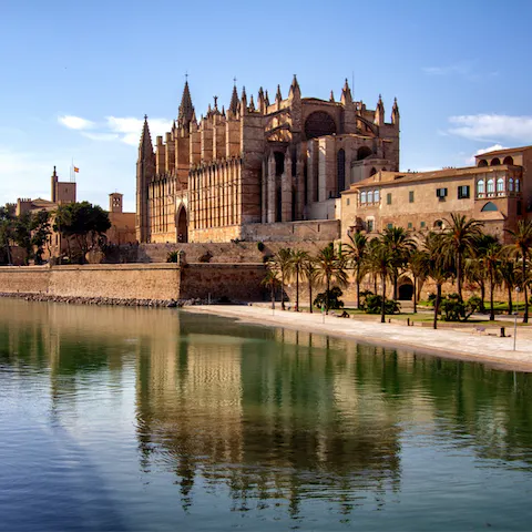 Wander the city of Palma, just a forty-minute drive away