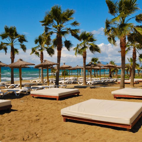 Spend an afternoon relaxing by the beach – the nearest is just 100m away