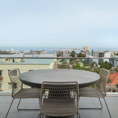 Sip sundowners on the private balcony as you unwind for the day