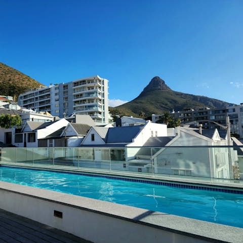 Swim in the communal pool to beat the Cape Town heat