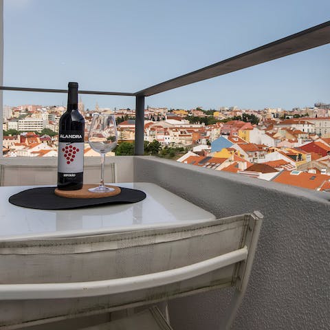 Drink in the vistas over the Santa Catarina district from the balcony