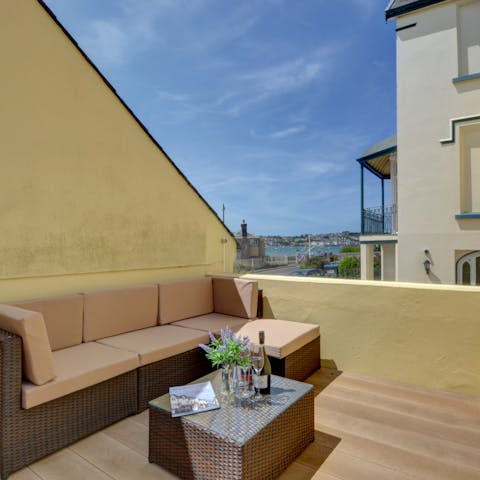 Take a moment to yourself with a cup of coffee on a morning on the terrace