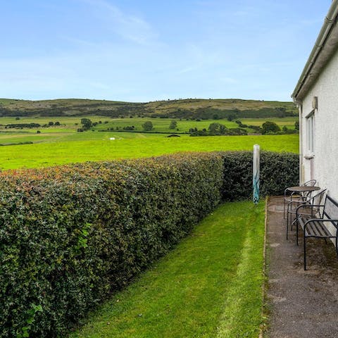 Admire the countryside views from the garden