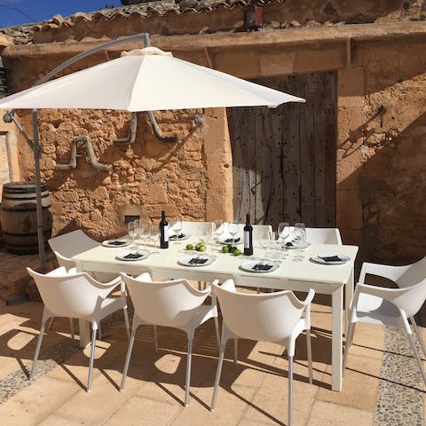 Make the most of the Mallorcan sunshine with lunch outside