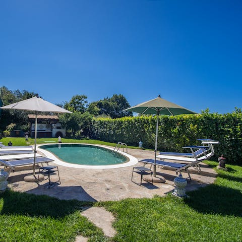 Catch some rays or catch up with friends and family around this inviting pool