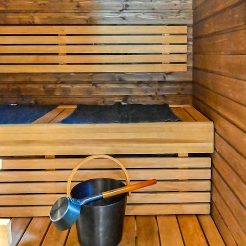 Relieve your pre-holiday stress in the sauna