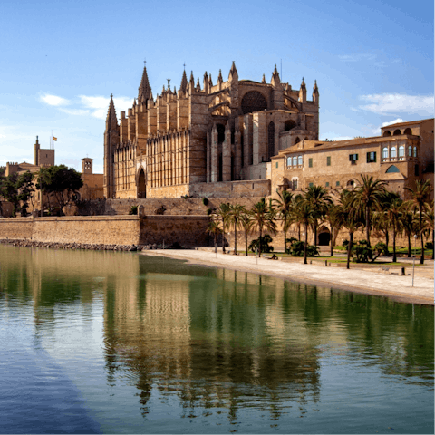 Explore Mallorca's capital, Palma, a thirty-minute drive away