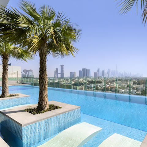 Swim in the shared pool while you enjoy views of the city