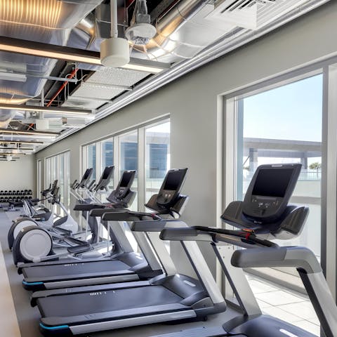 Work up a sweat in the communal gym facilities