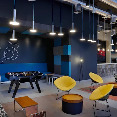 Head down to the communal lounge and relax with friends