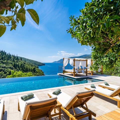 Soak up stunning sea views from the infinity pool