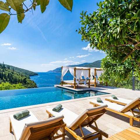 Soak up stunning sea views from the infinity pool