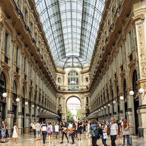 Visit the impressive Galleria Vittorio Emanuele II, a five-minute walk away 