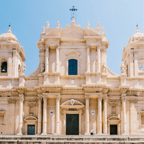 Drive 22km to Noto and visit the city's iconic cathedral