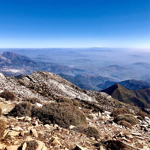 Hit the hiking trails of the Sierra Nevada mountains from nearby Tolox
