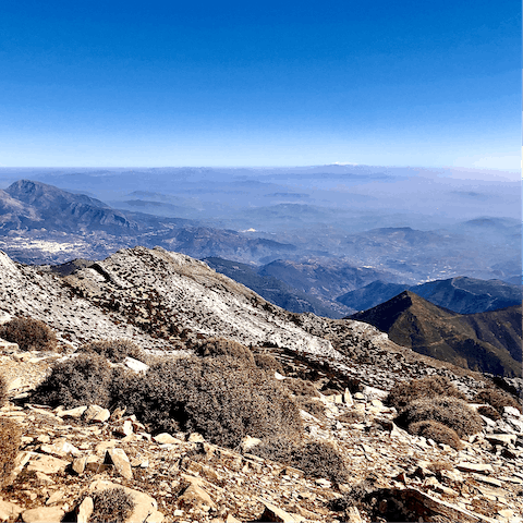Hit the hiking trails of the Sierra Nevada mountains from nearby Tolox