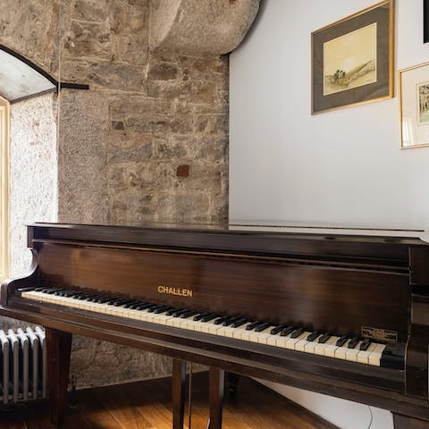 Set the soundtrack to your stay at the upright piano