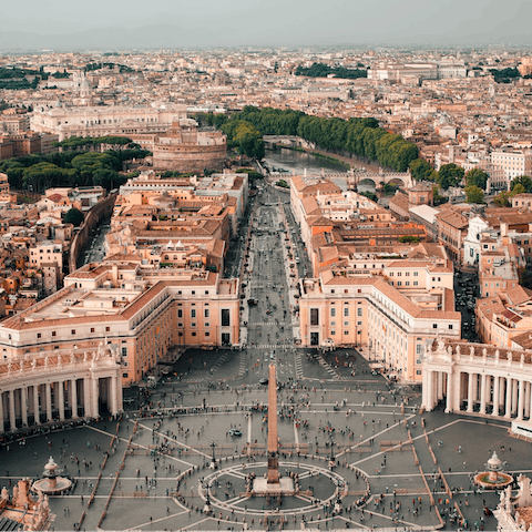Explore the Vatican, a twenty-five minute walk from your door