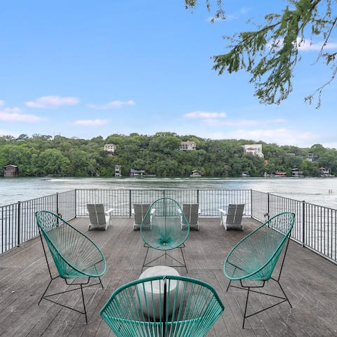 Chill with a glass of orange juice on the terrace overlooking the lake