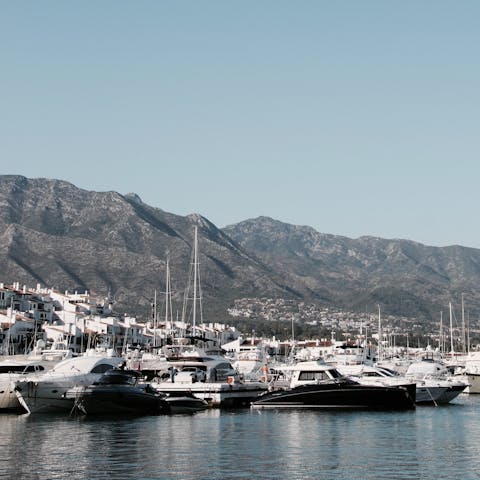 Stroll through the glamourous marina at Puerto Banús, perhaps stopping at one of the waterside restaurants
