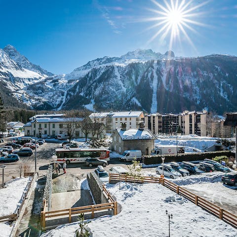 Spend long days skiing the Alps from the nearby cable car