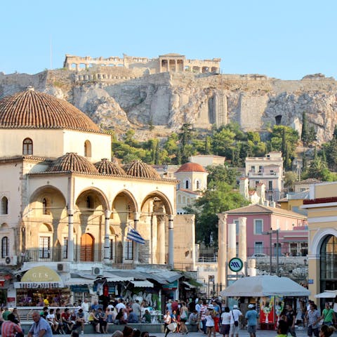 Make the three-minute walk to Monastiraki in the heart of Athens