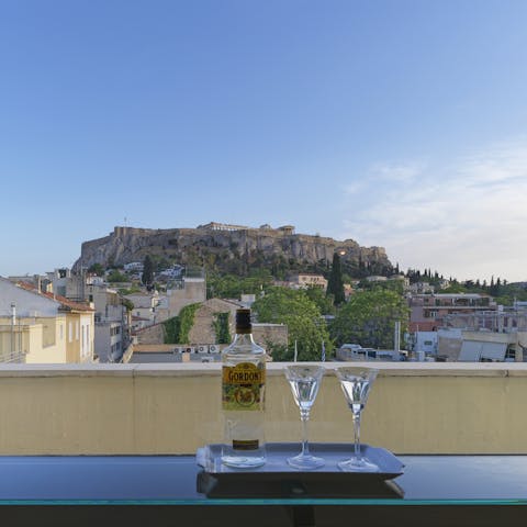 Gaze up at the Acropolis from your private balcony