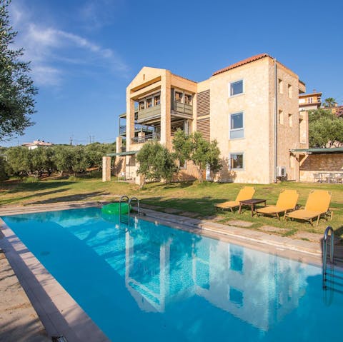 Cool off from the Mediterranean sunshine with a dip in the swimming pool