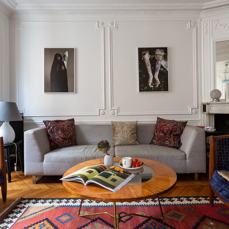 Appreciate the mid-century touches featured in the living room