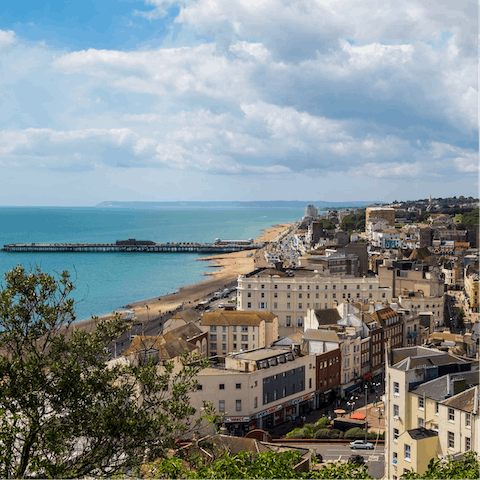 Spend the day by the seaside – Hastings is a twenty-five-minute drive away