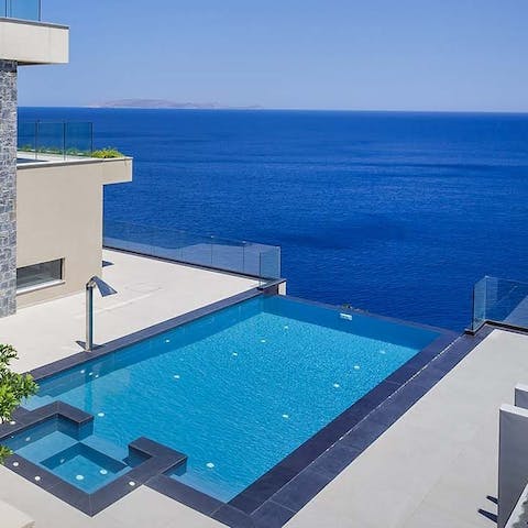 Take a dip in the salt water infinity pool